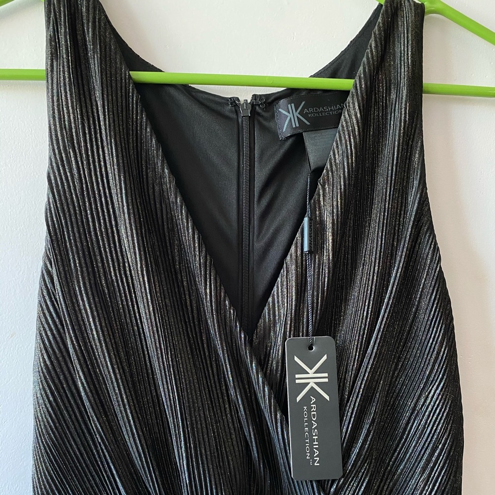 Kardashian Kollection black/gold cocktail dress